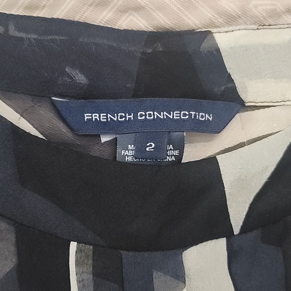 French Connection Geometric Patterned Black & Whi… - image 4